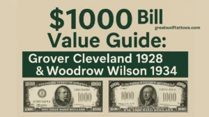 $1000 Bill Value Guide: Grover Cleveland 1928 & Woodrow Wilson 1934